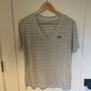 Lacoste Striped V-Neck Tee